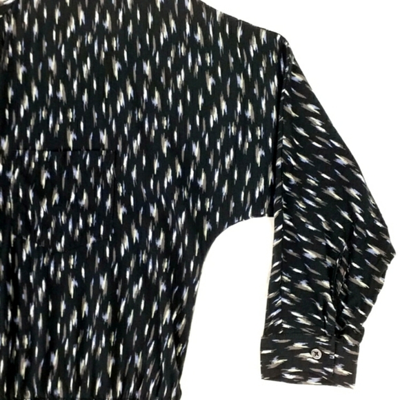 Soft Joie Cassina Black Abstract Print 3/4 Dolman Sleeve Shirt Dress Women Small - Picture 4 of 14